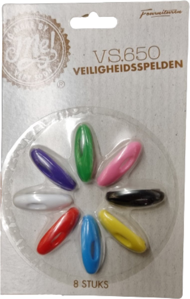 Veiligheidsspelden met beschermkap | 8 stuks | 8 verschillende kleuren | Veilige veiligheidsspeld | Veiligheidsspelden | Safety pins